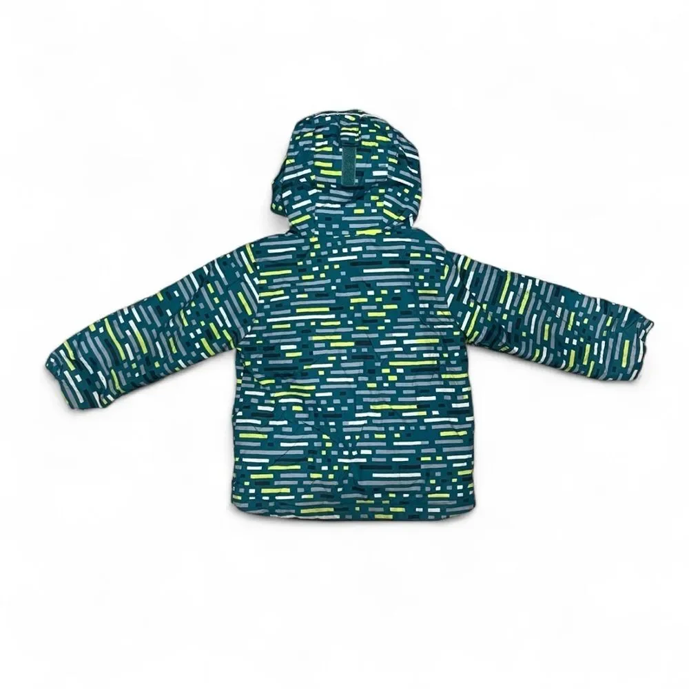 Columbia Boys Hooded Lightweight Jacket - Blue and Lime Size 4T